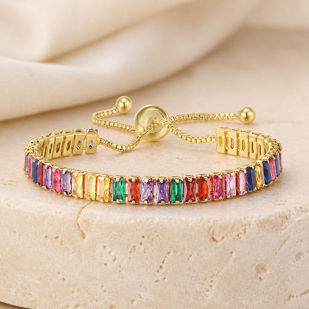 Elegant Gold Plated Zirconia Tennis Bracelet