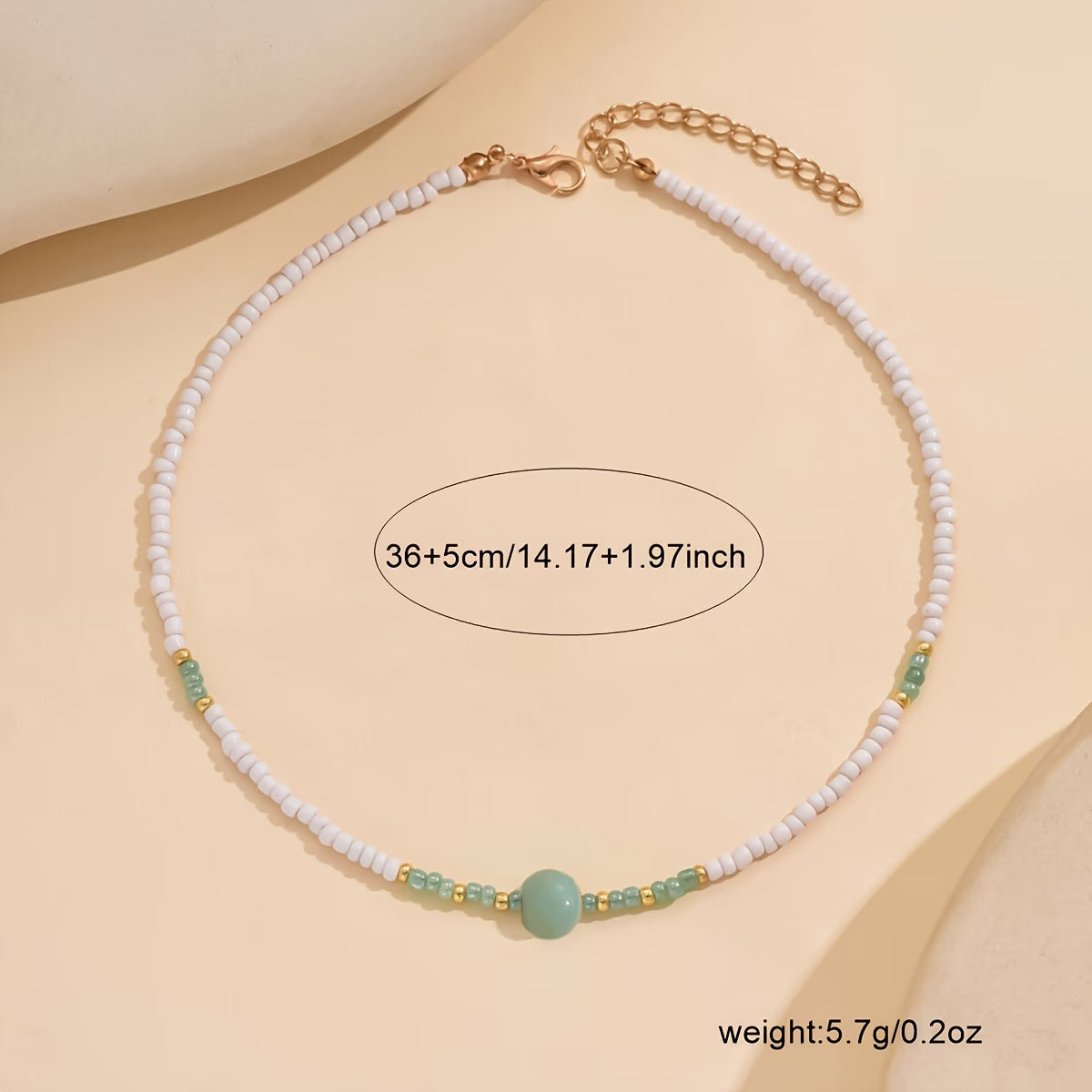 Bohemian Turquoise & Pearl Beaded Necklace