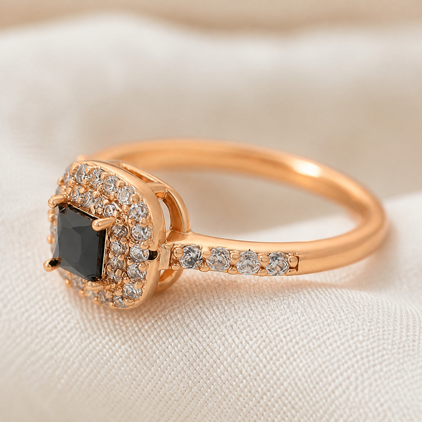 Sophisticated Black Onyx Gold Ring