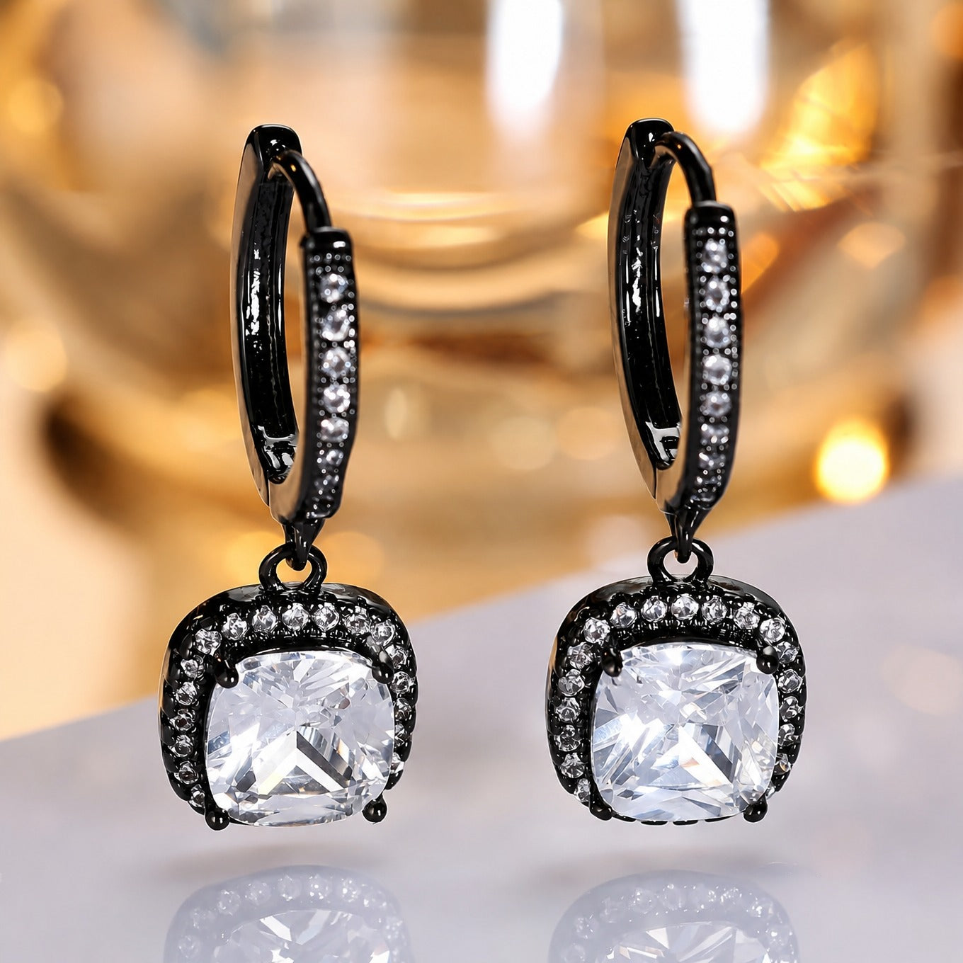Elegant Gun Black Vintage Earrings
