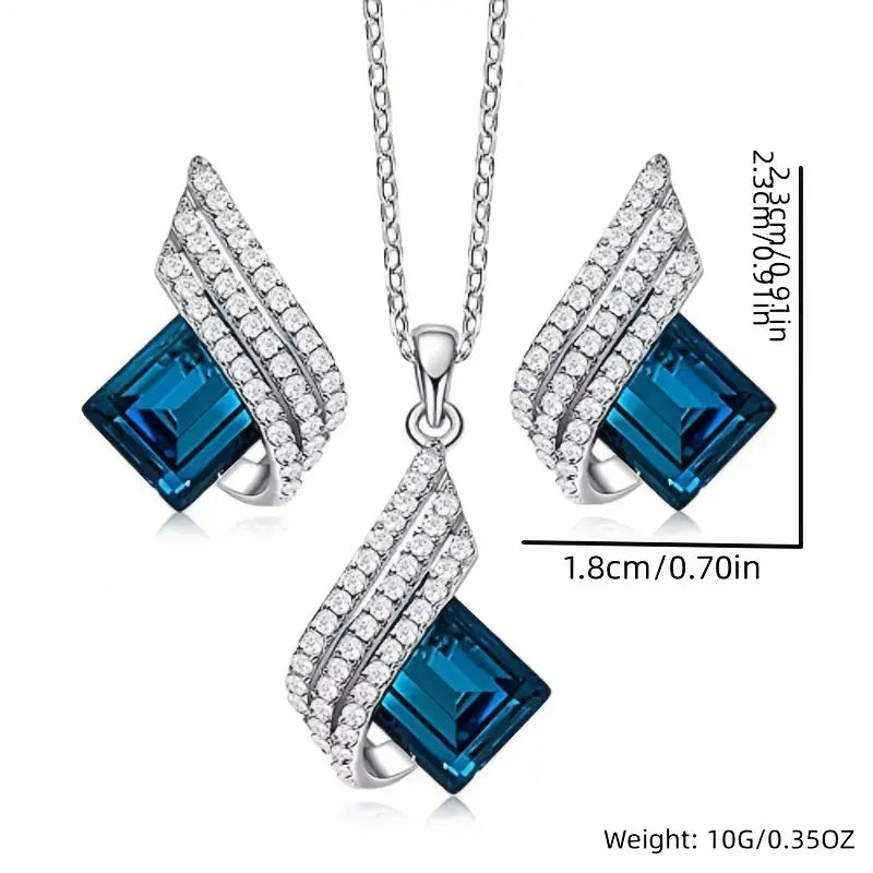 Lustrous Sapphire Jewelry Set