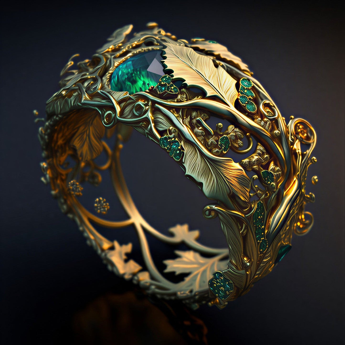Elegant Gold Hollow Ring