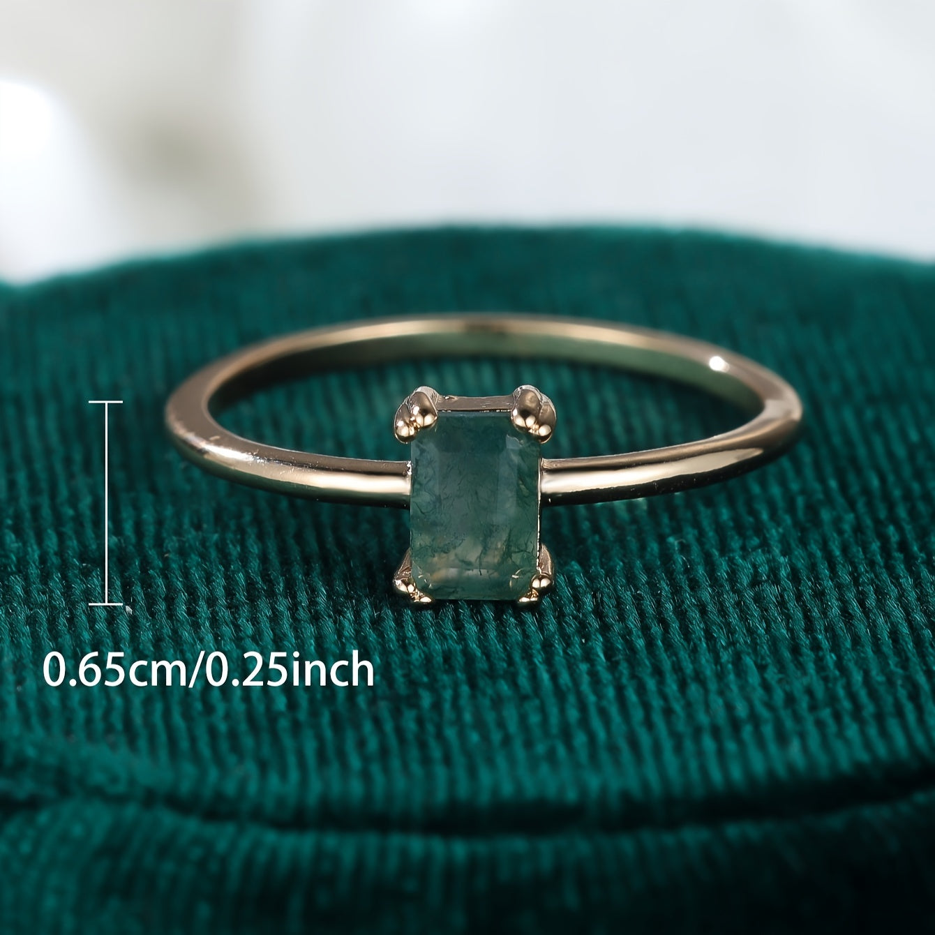 Natural Moss Emerald Ring