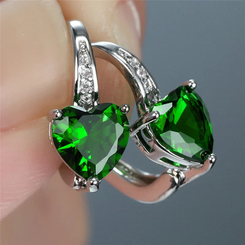Loving Heart Emerald Earrings