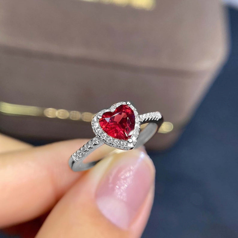 Elegant Ruby White Gold Ring