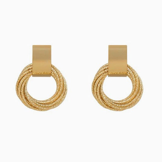 Minimalist Textured Circle Earrings