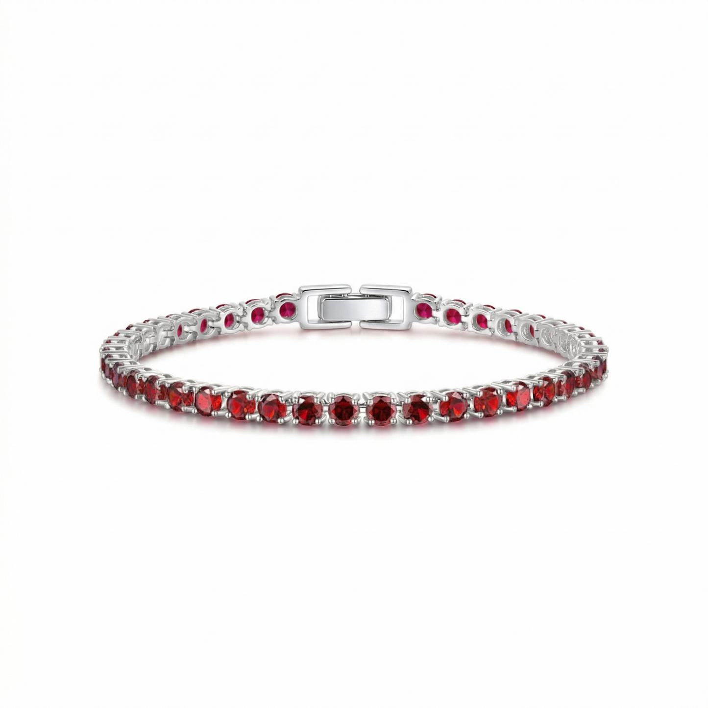 Sophisticated Ruby White Gold Bracelet