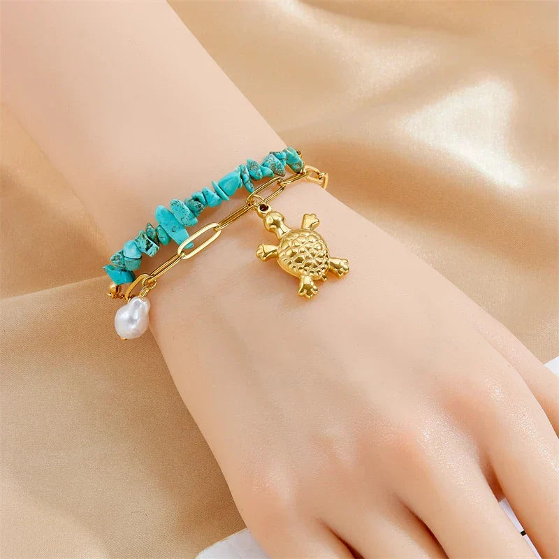 Unique Turquoise Turtle Bracelet