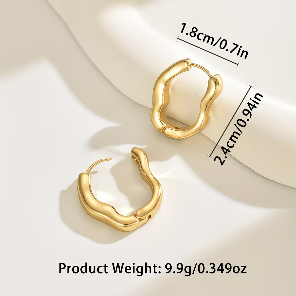 Sophisticated Wave Hoop Earrings