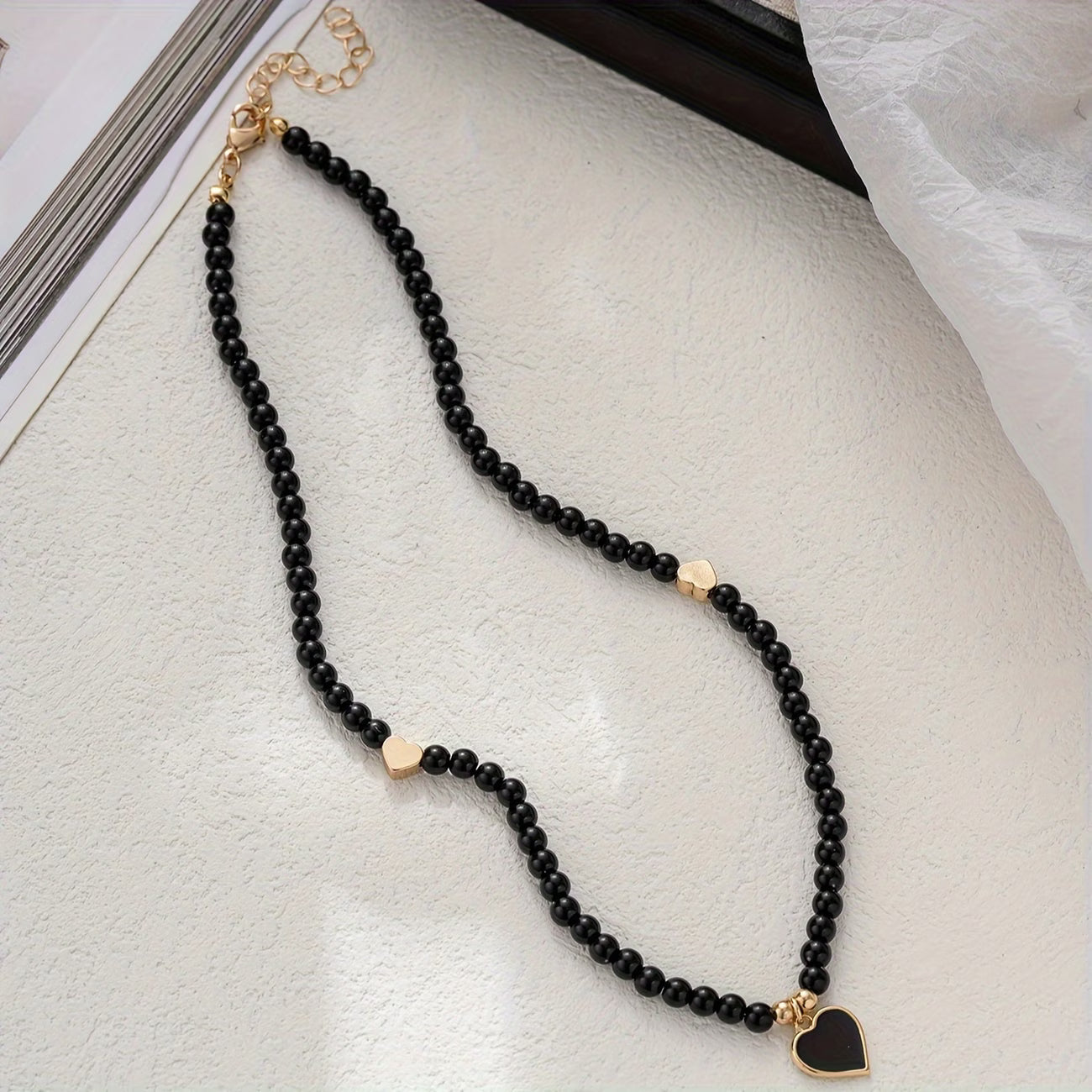 Minimal Onyx Heart Necklace
