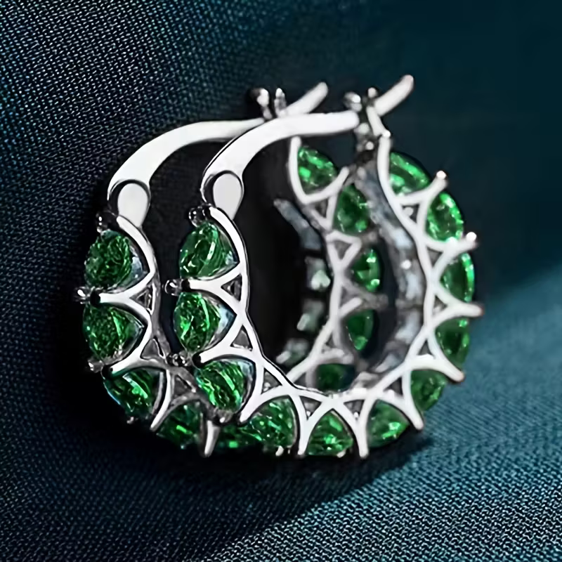 Riviera Emerald Hoop Earrings