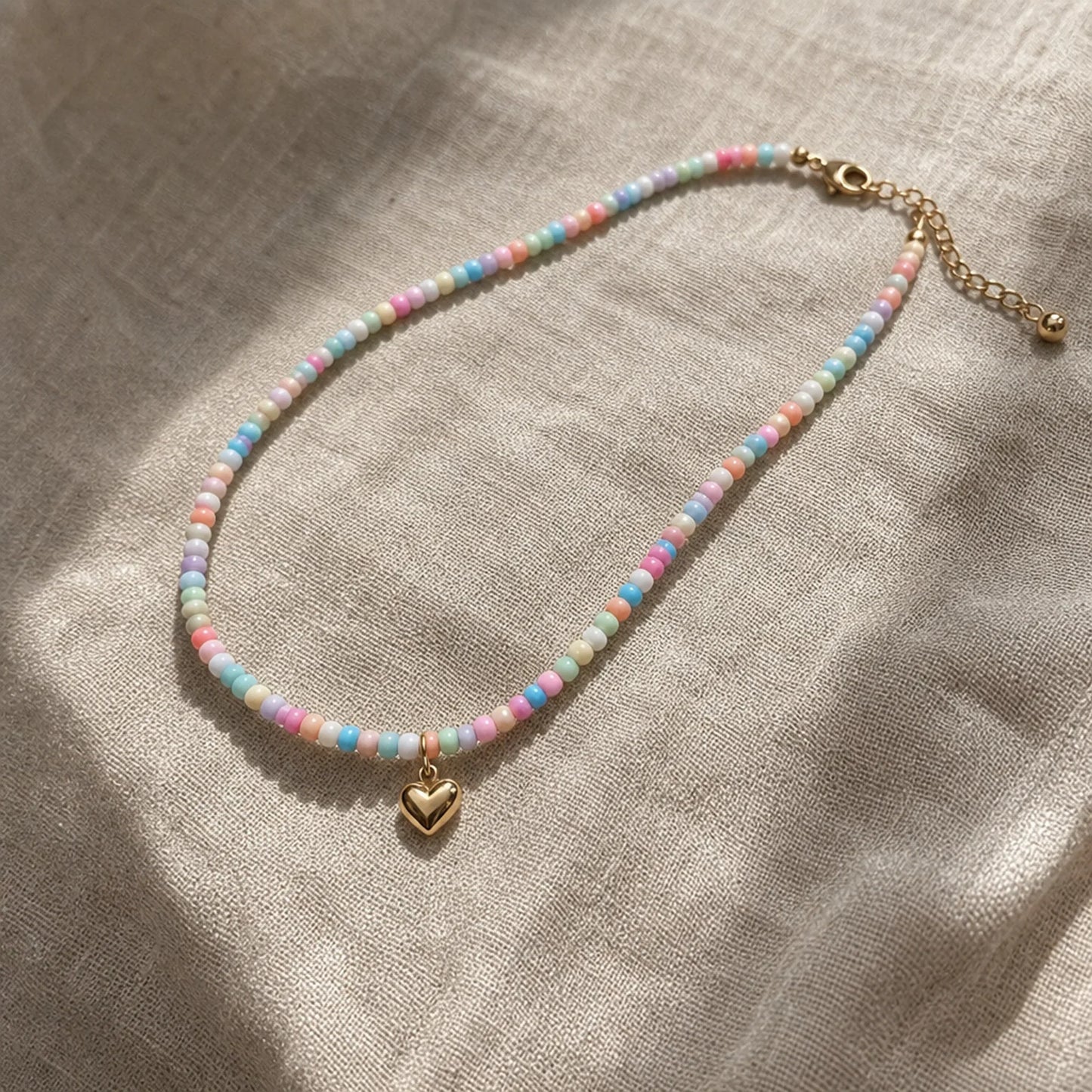 Minimal Pastel Heart Necklace