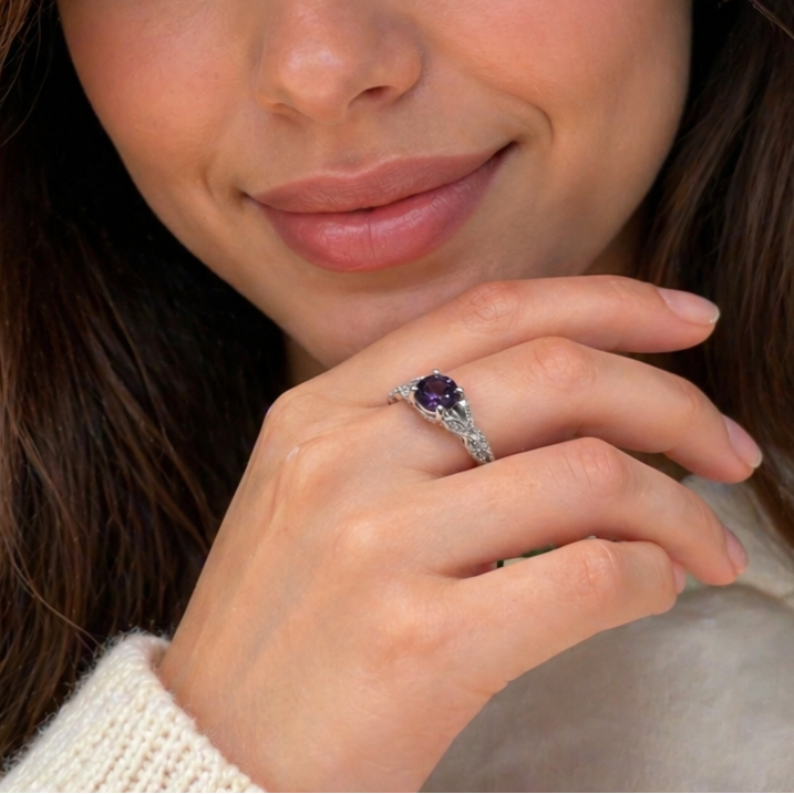 Sophisticated White Gold Fern Ring