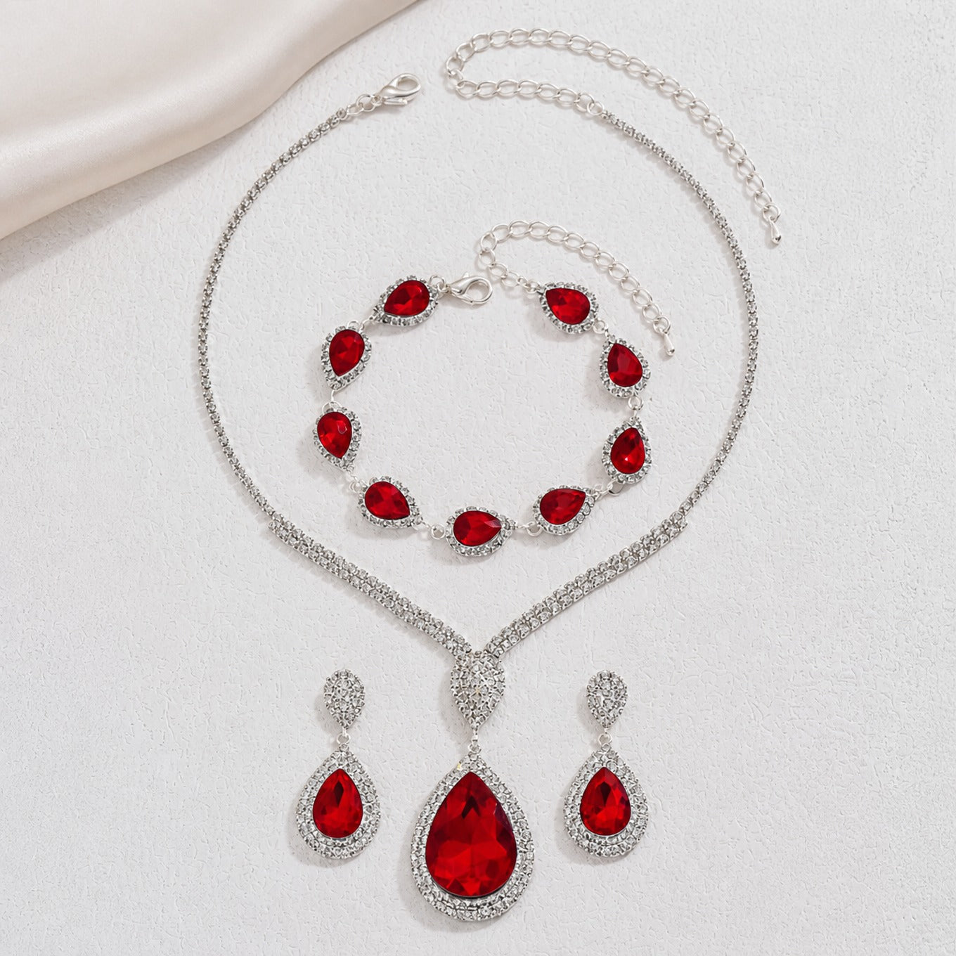 Sophisticated Ruby White Gold Set