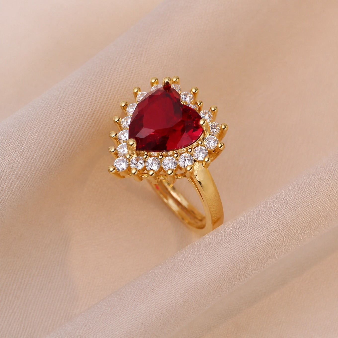Sophisticated Crimson Gold Jewelry Set