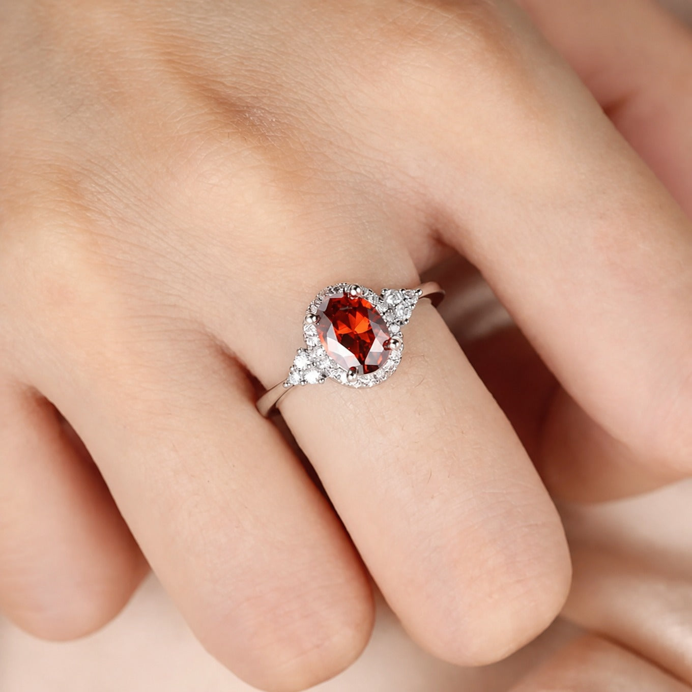 Elegant White Gold Ember Ring