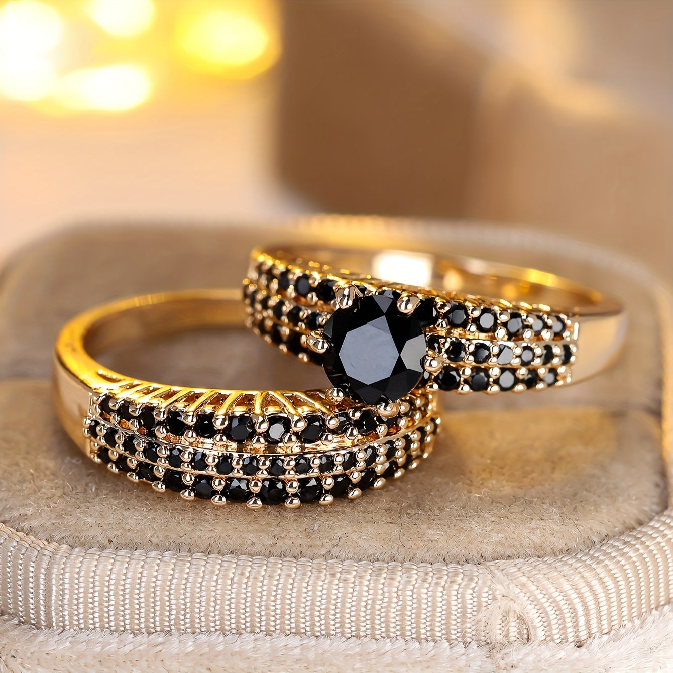 Sophisticated Black Zircon Copper Ring