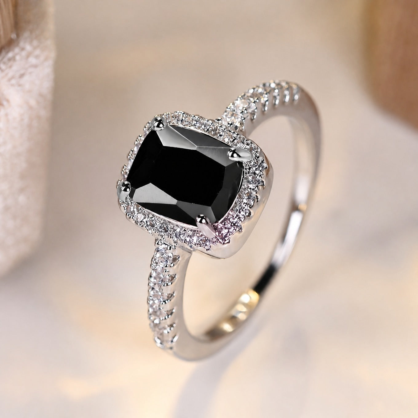 Elegant Synthetic Zirconia Statement Ring