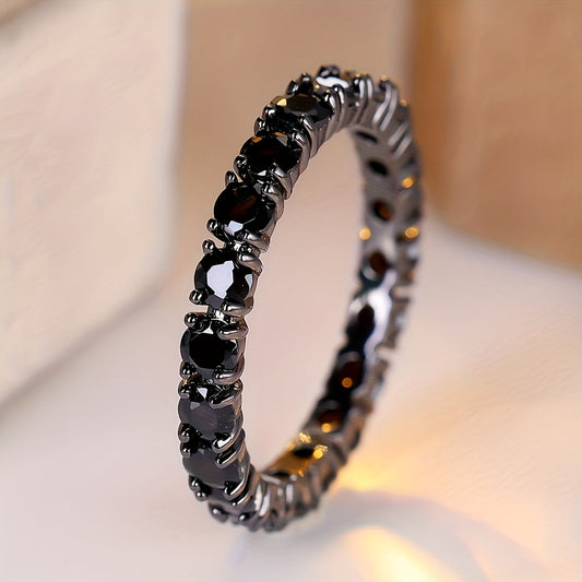 Elegant Black Zirconia Vintage Ring