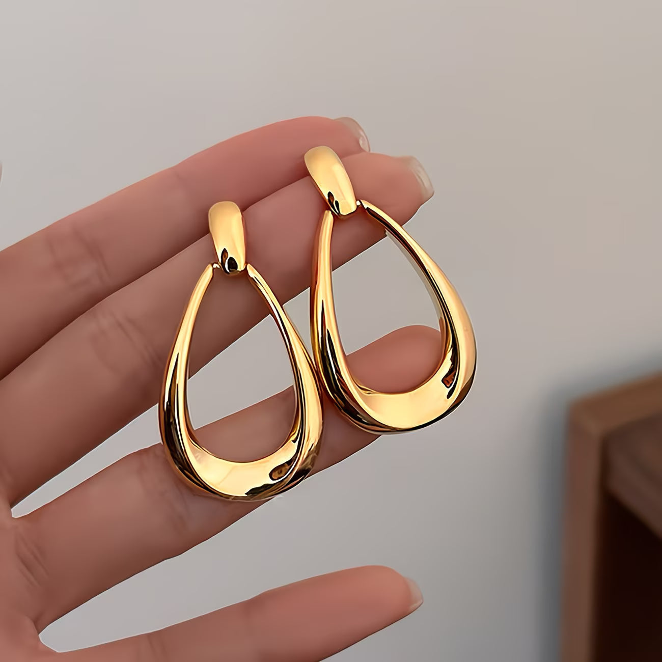 Big Gold Retro Earrings
