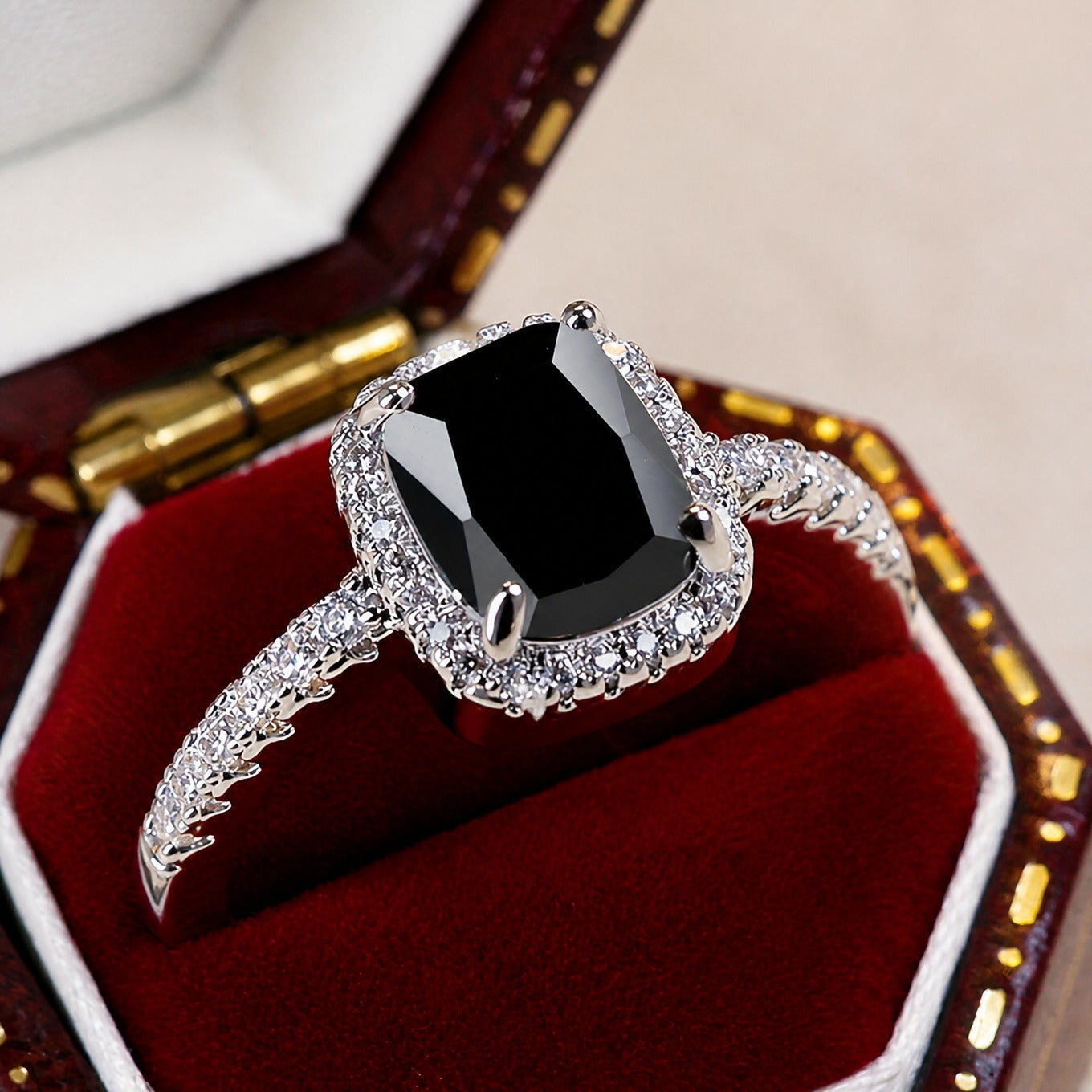 Elegant Synthetic Zirconia Statement Ring