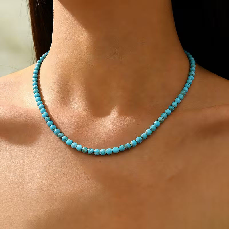Classic Turquoise Bead Necklace