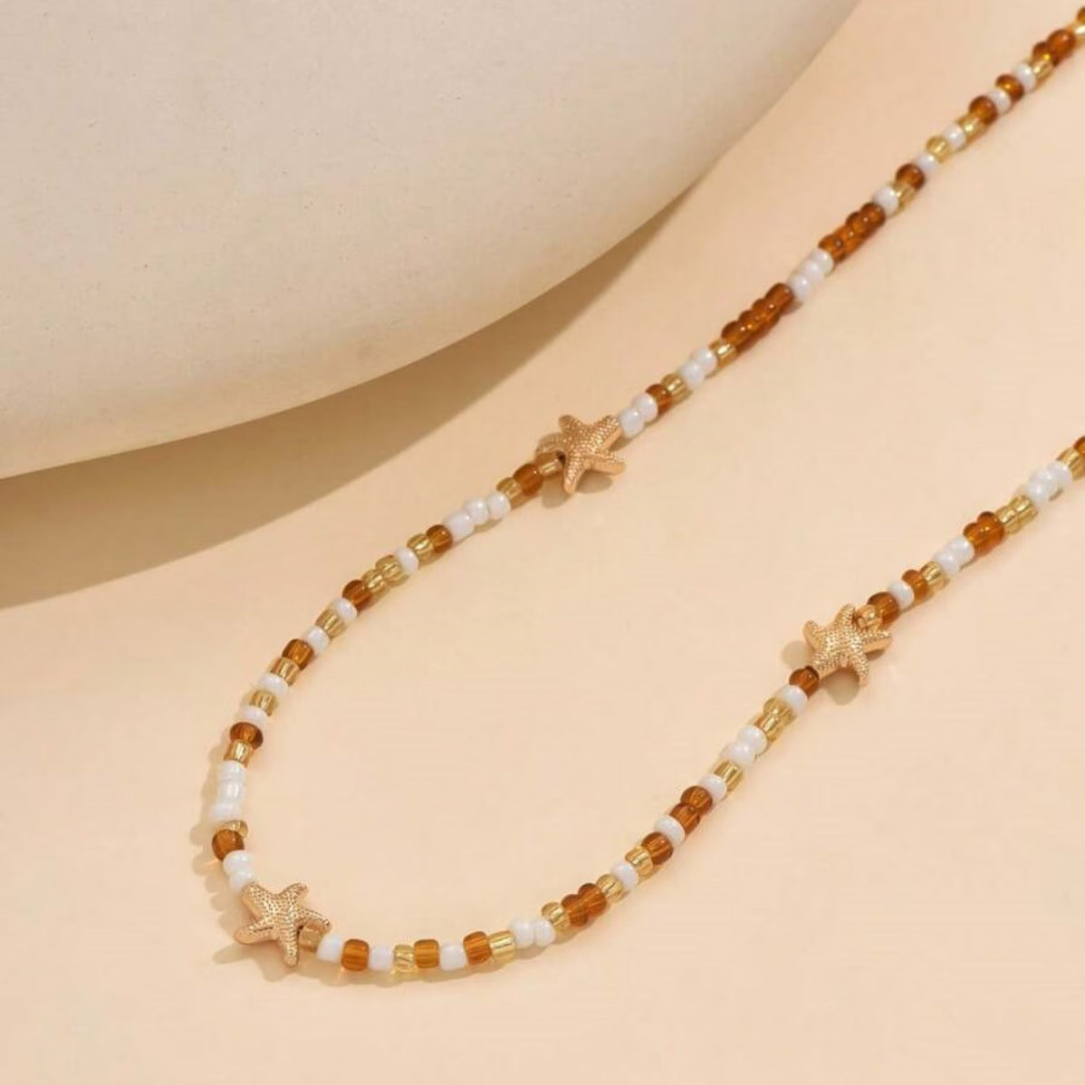 Minimal Starfish Beaded Necklace