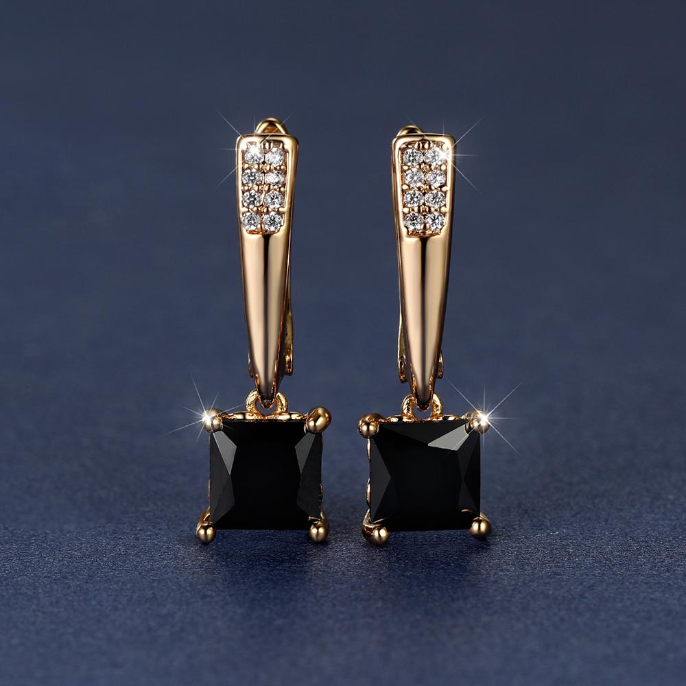 Elegant Square Cut Zirconia Drop Earrings