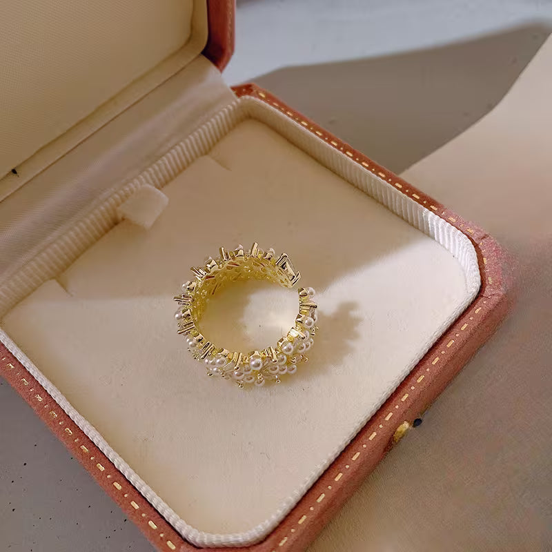 Premium Pearl Leaf Ring
