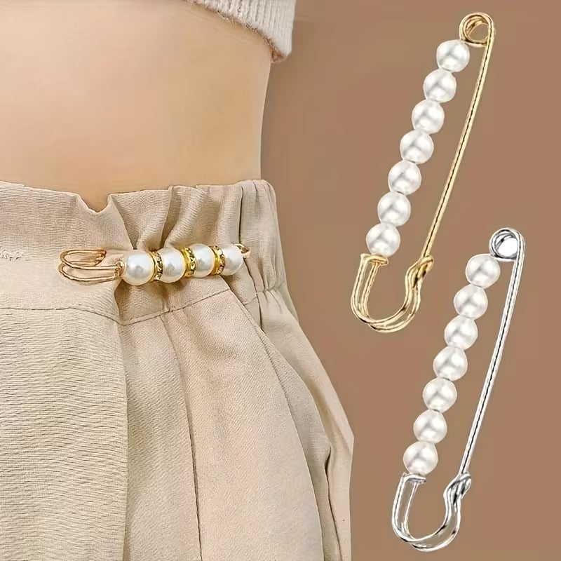 Elegant Pearl Pin Brooch, (Set of 4)