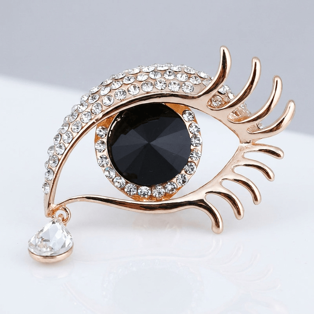 Elegant Teardrop Rhinestone Brooch