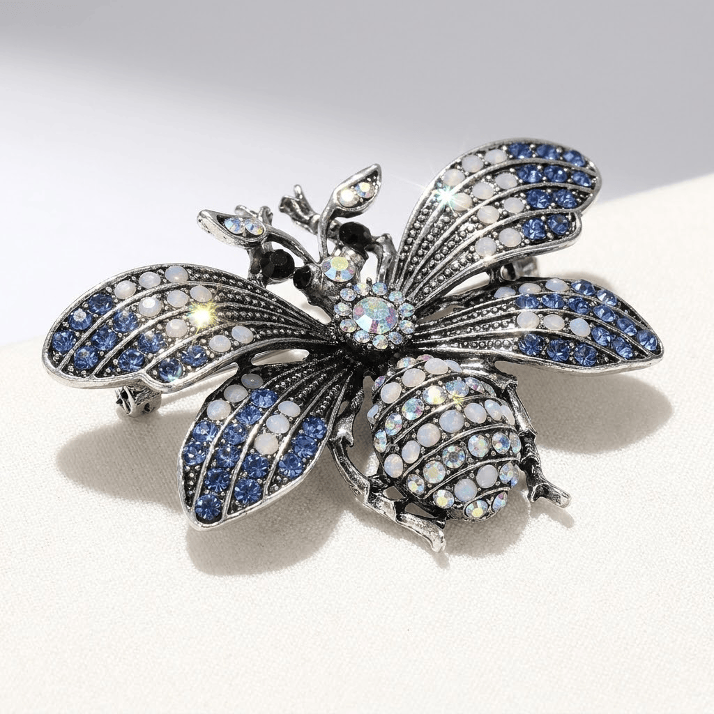 Elegant Royal Blue Bee Brooch