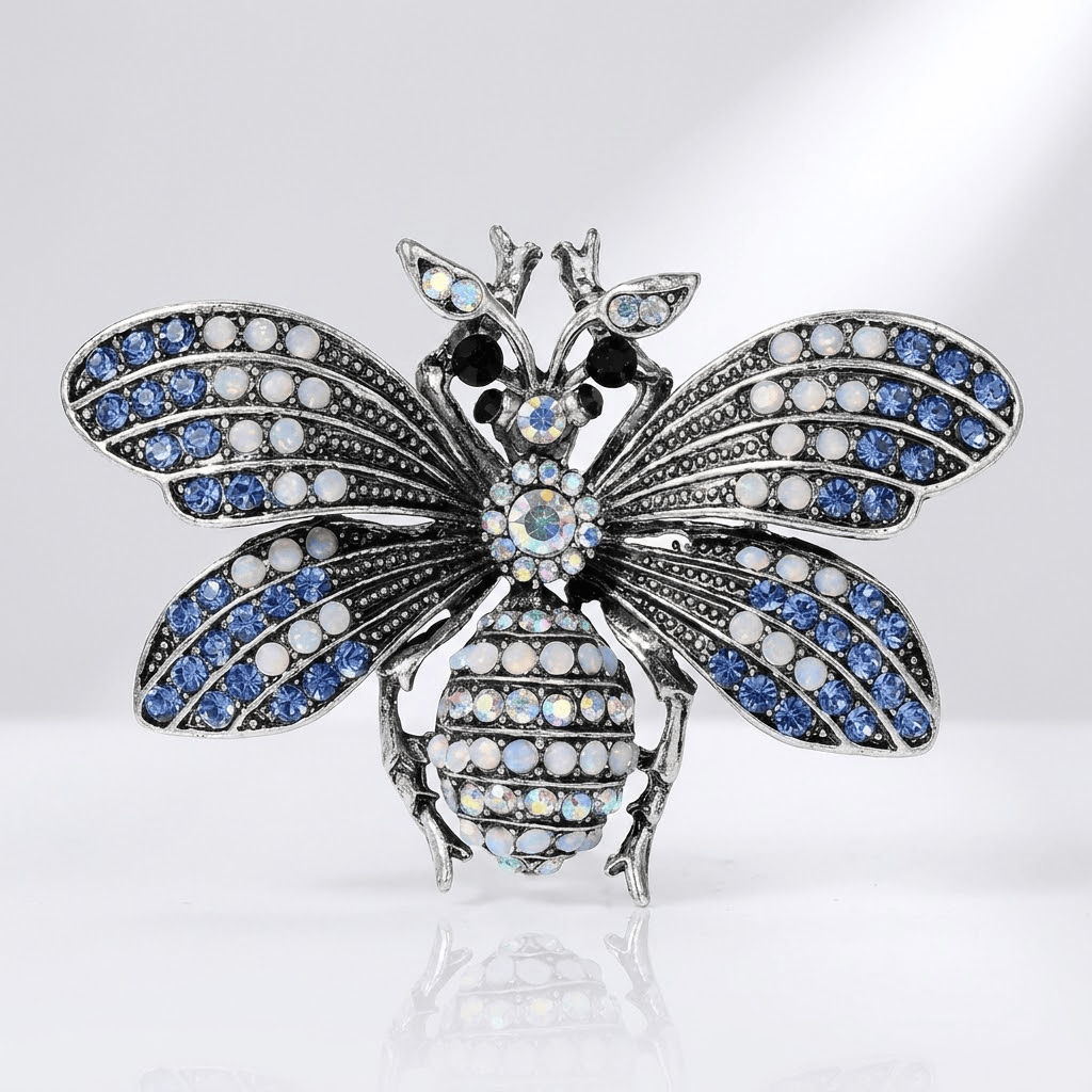 Elegant Royal Blue Bee Brooch