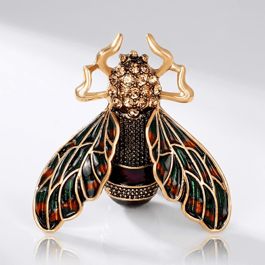 Elegant Amber Bee Brooch