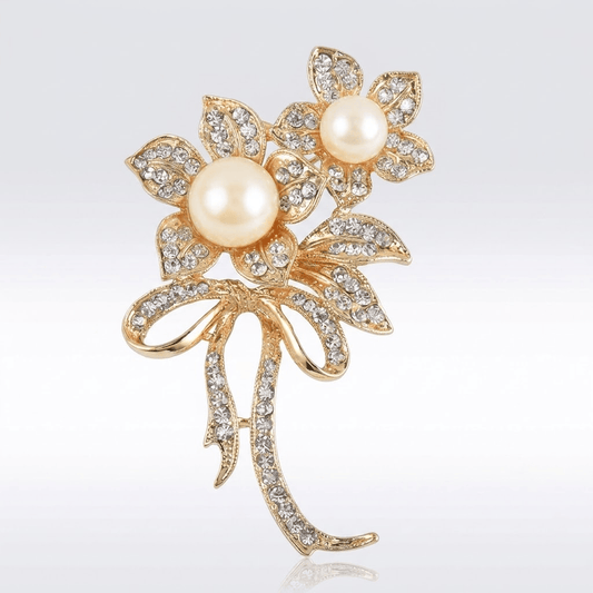 Elegant Gold Flower Brooch