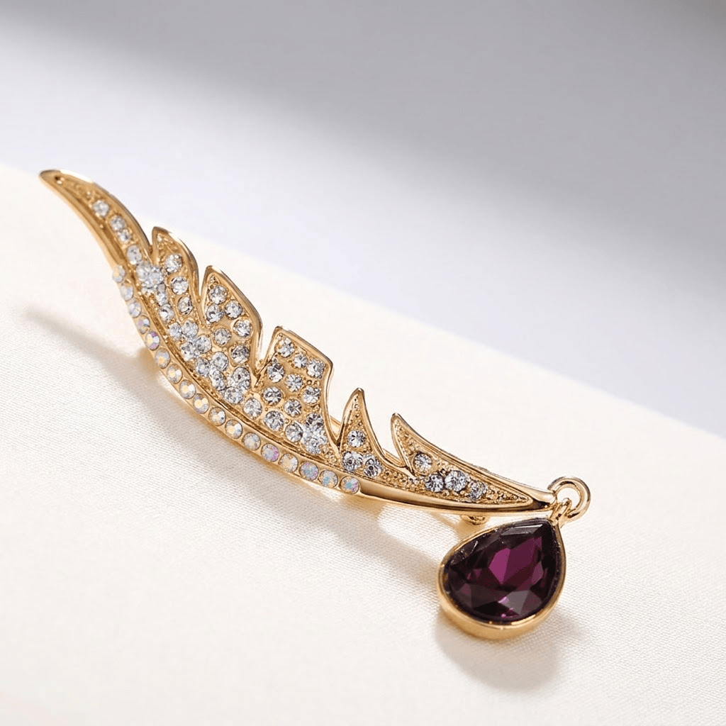Elegant Wing Drop Brooch
