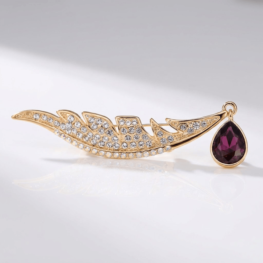 Elegant Wing Drop Brooch