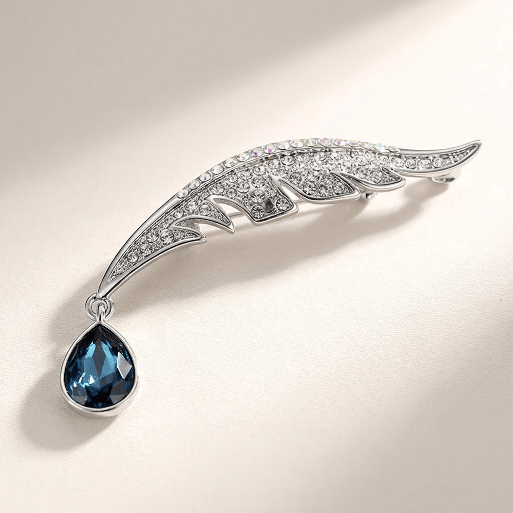 Elegant Wing Drop Brooch