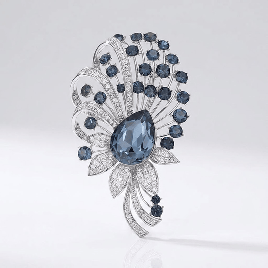 Elegant Floral Crystal Brooch