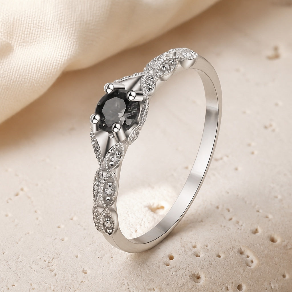 Elegant Synthetic Zirconia Prong Ring