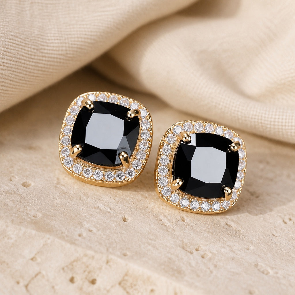 Elegant Vintage-Inspired Onyx Earrings