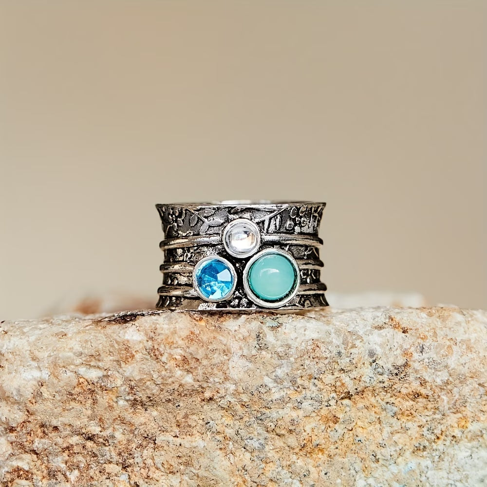Boho Vintage Turquoise Gem Ring