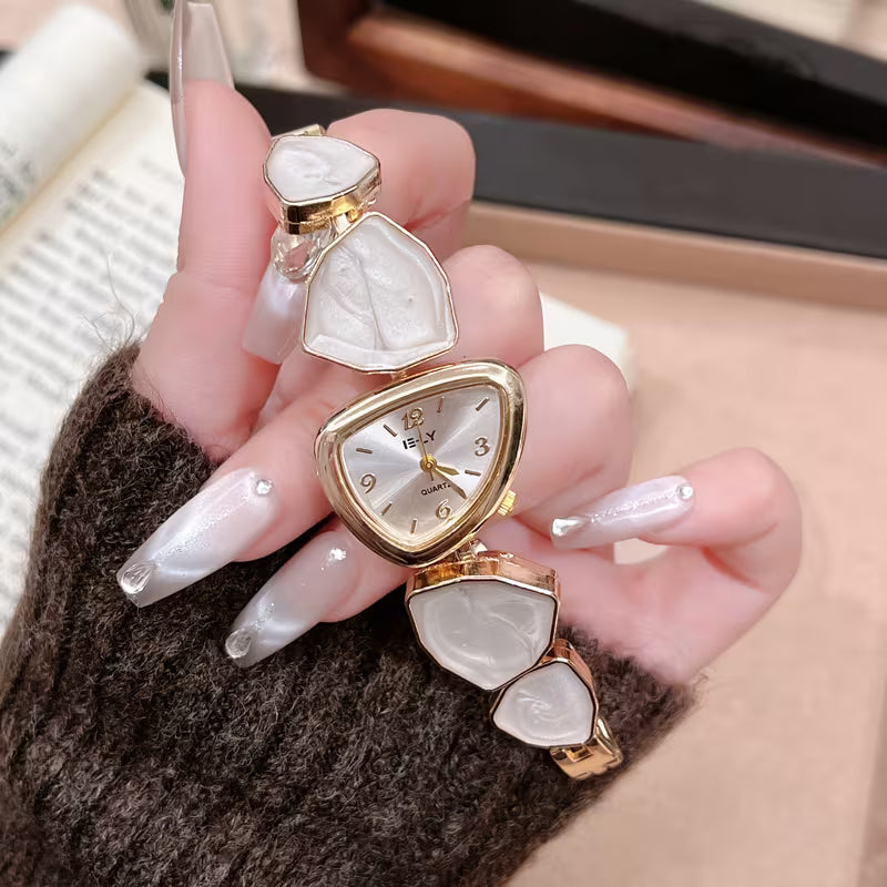 Pearl Stone Gold Bracelet Watch