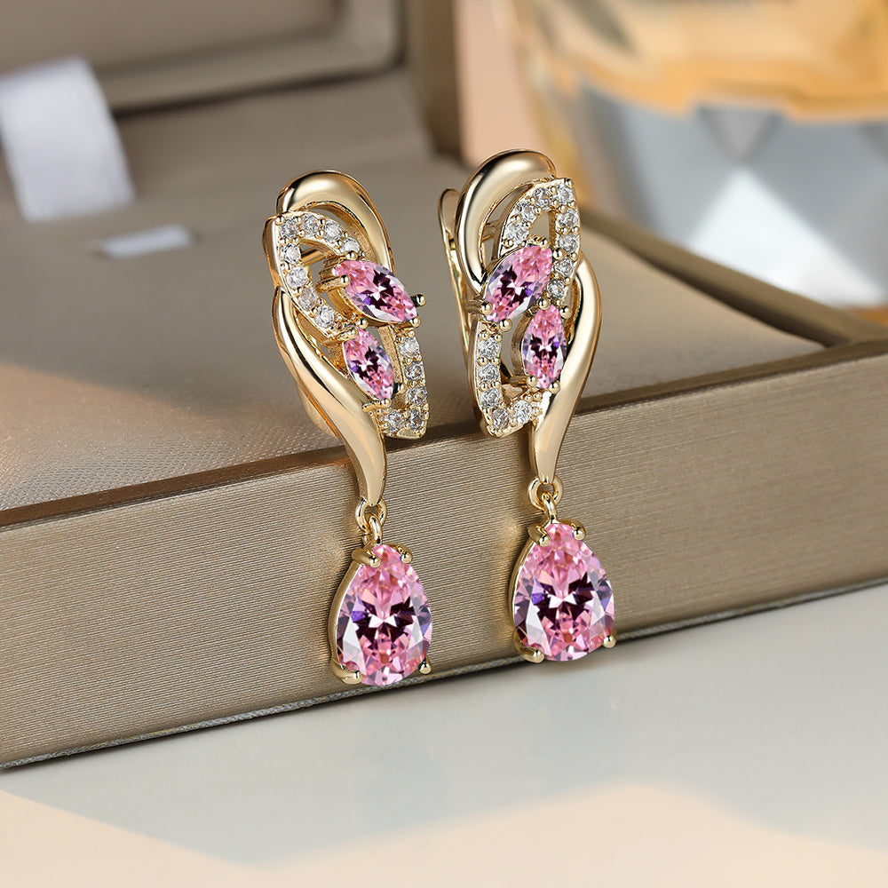Elegant Synthetic Zircon Drop Earrings