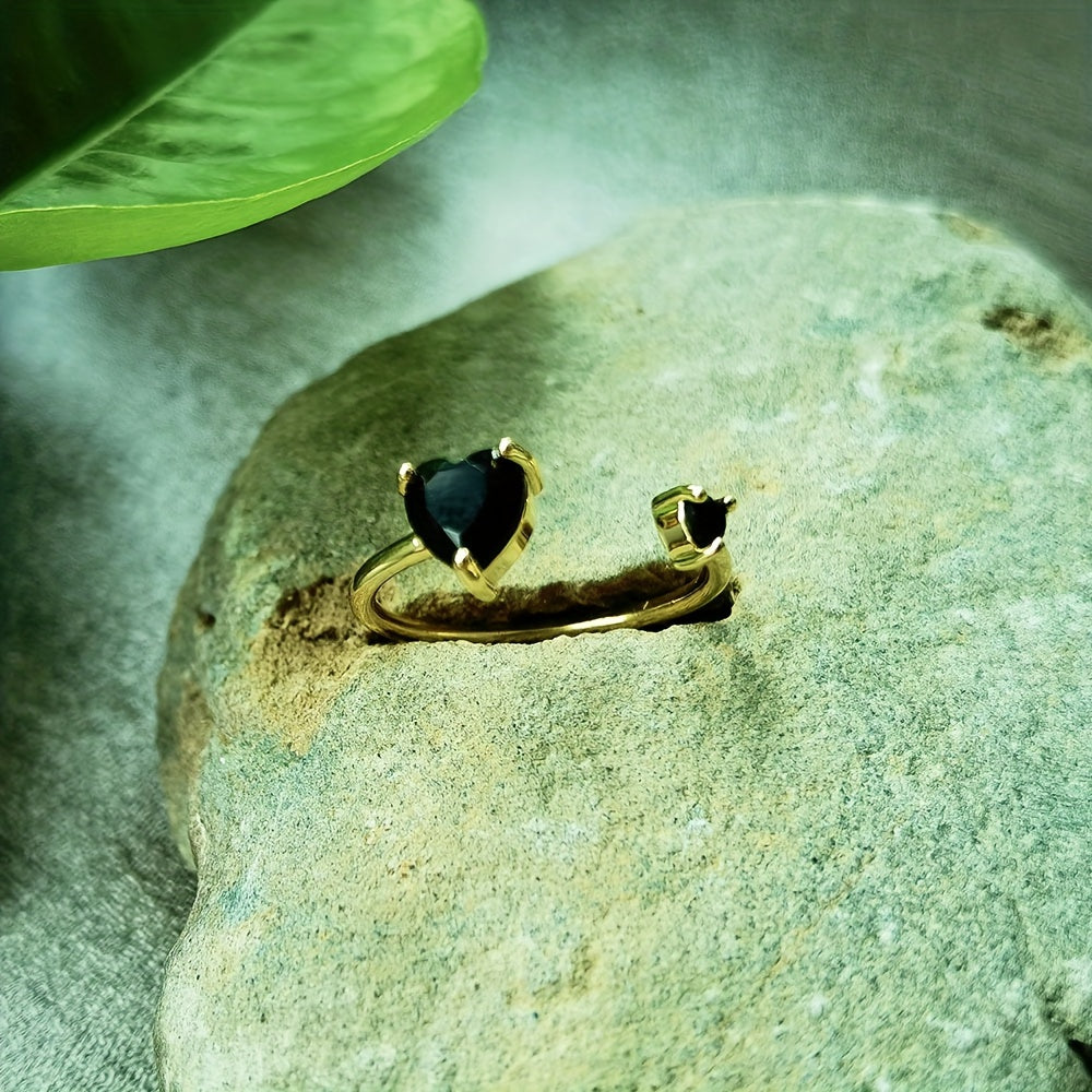 Timeless Obsidian Copper Ring