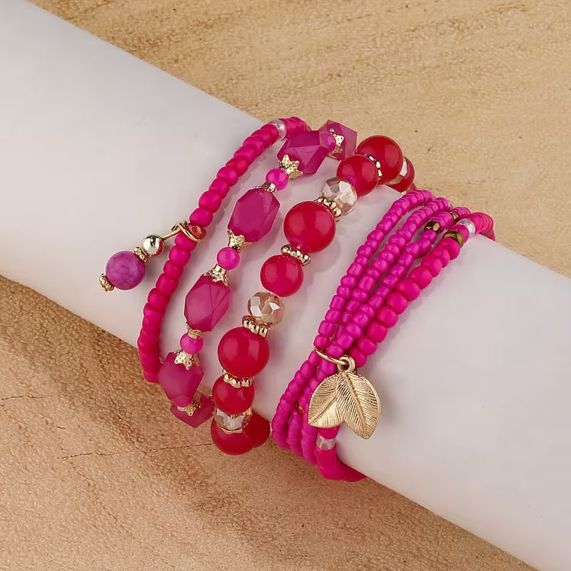 Elegant Crown Pearl Bracelet Set