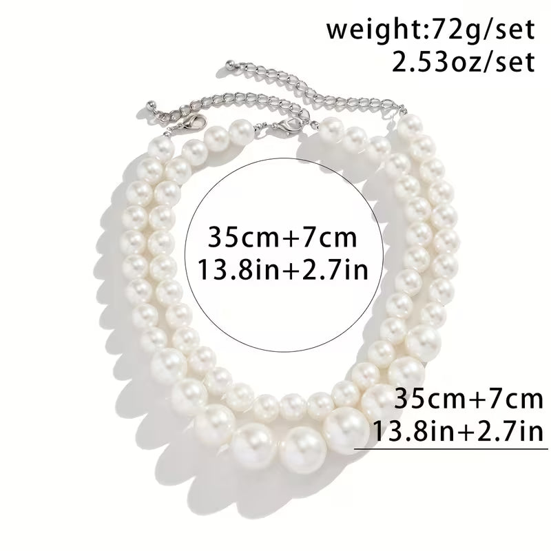 Double Statement Pearl Necklace