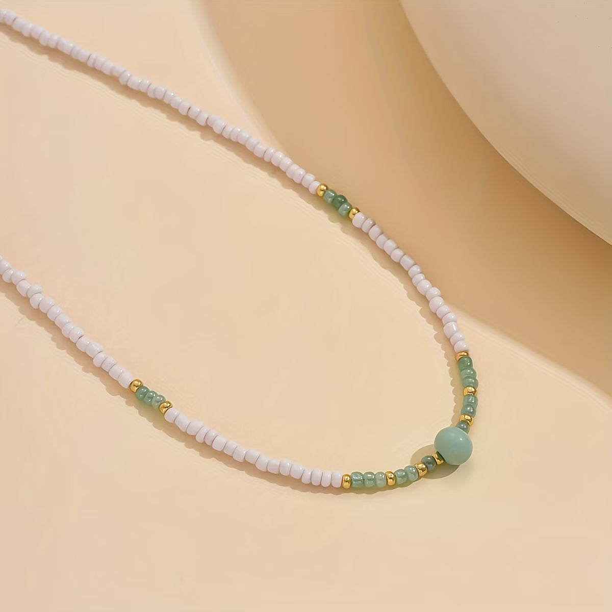 Bohemian Turquoise & Pearl Beaded Necklace
