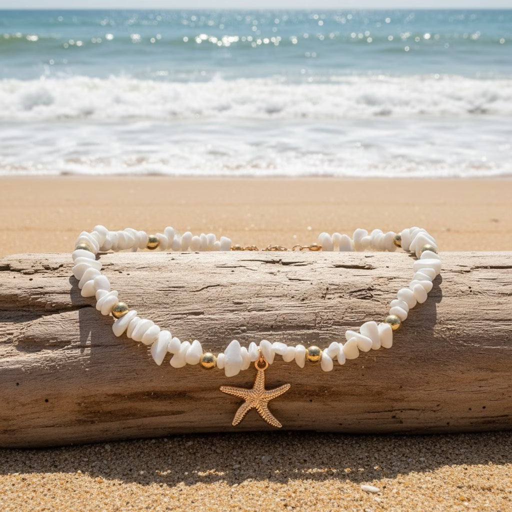 Natural Stone Starfish Necklace