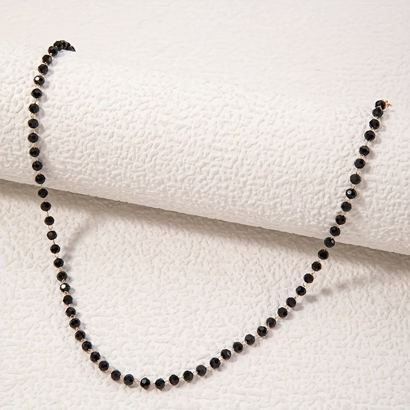 Minimal Onyx Beaded Necklace